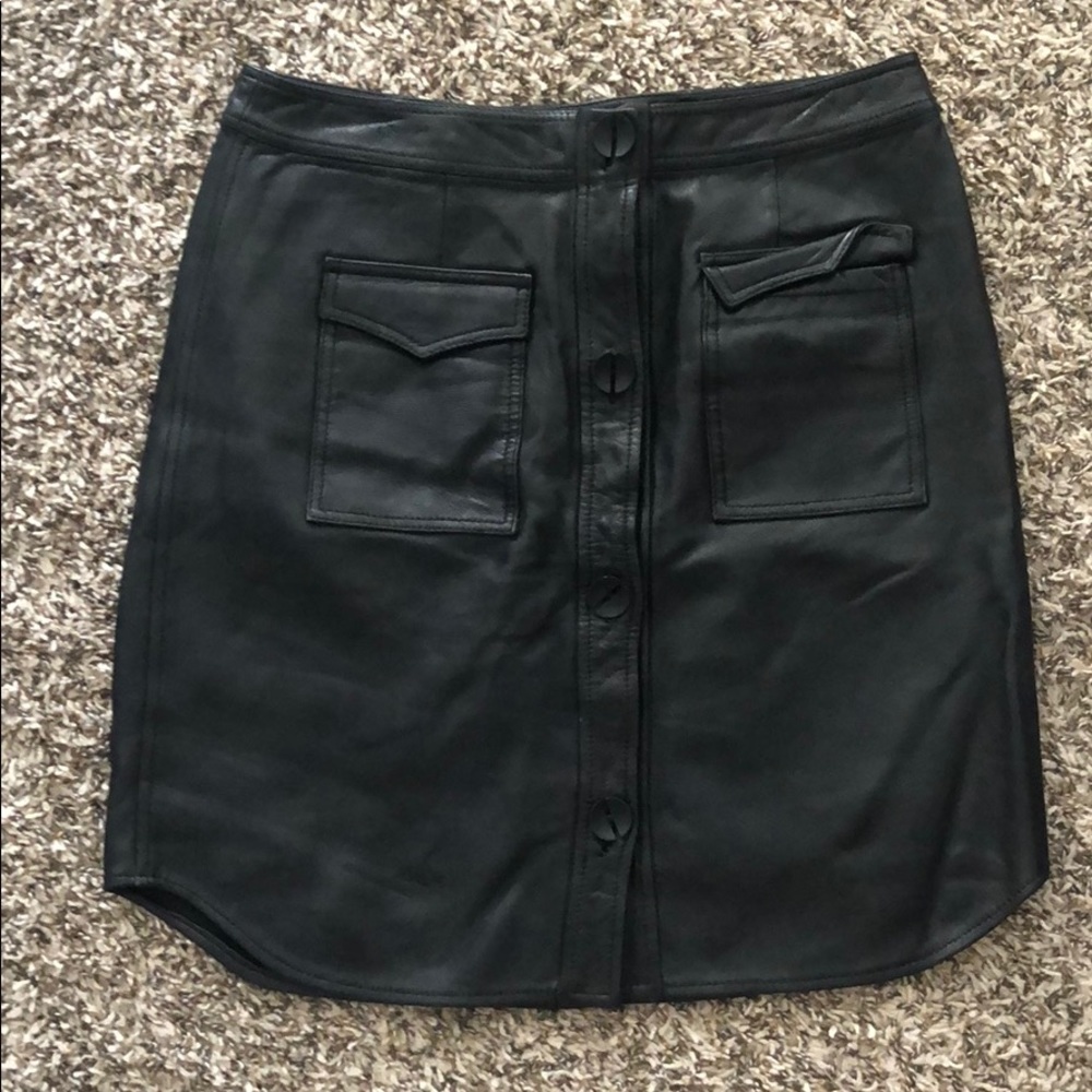 Opening Ceremony genuine leather black skirt sz 2